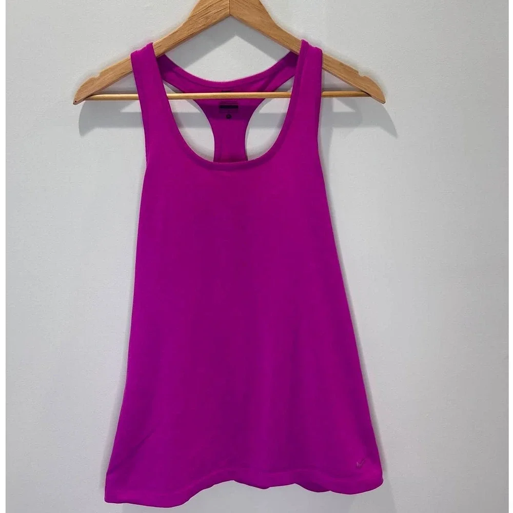 Nike Tank Top Women Size M Magenta Dri-FIT Racerback Athletic Workout